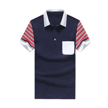 Herren Polo Shirt mit Kontrastfarbe Kragen und Manschetten Fashion Polo Shirt